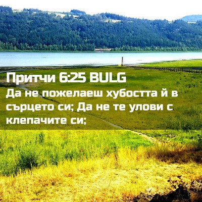Picture 02 - Притчи 6:25 BULG - Да не пожелаеш хубостта й в - Bible Verse Picture