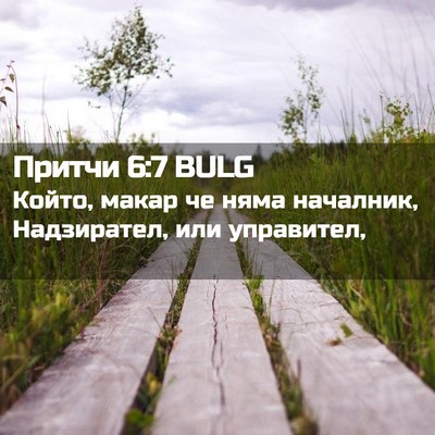 Picture 02 - Притчи 6:7 BULG - Който, макар че няма - Bible Verse Picture