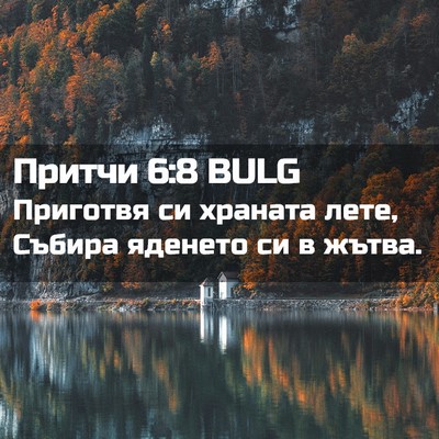 Picture 02 - Притчи 6:8 BULG - Приготвя си храната лете, - Bible Verse Picture