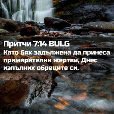 Picture 02 - Притчи 7:14 BULG - Като бях задължена да - Bible Verse Picture