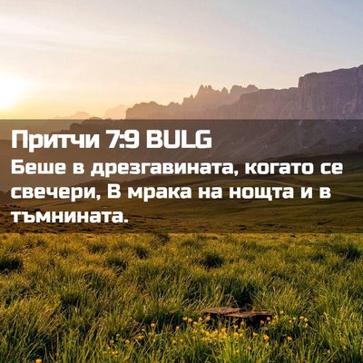 Picture 02 - Притчи 7:9 BULG - Беше в дрезгавината, - Bible Verse Picture