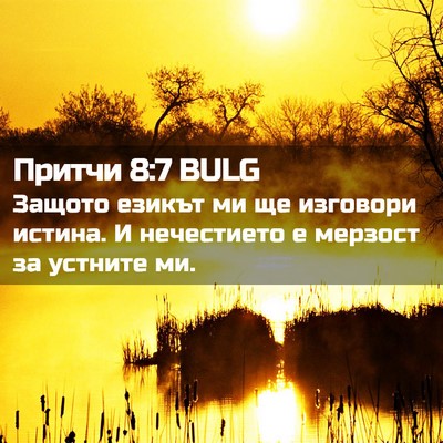 Picture 02 - Притчи 8:7 BULG - Защото езикът ми ще - Bible Verse Picture