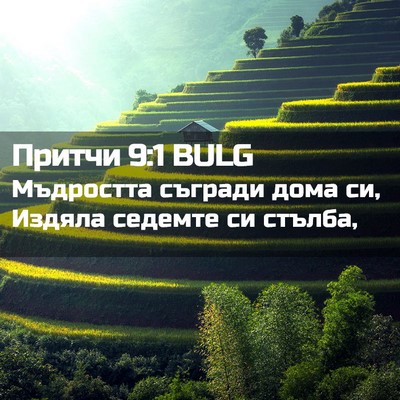 Picture 02 - Притчи 9:1 BULG - Мъдростта съгради дома си, - Bible Verse Picture