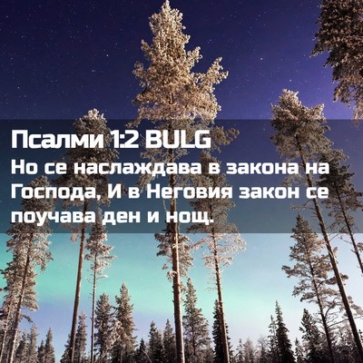 Picture 02 - Псалми 1:2 BULG - Но се наслаждава в закона - Bible Verse Picture