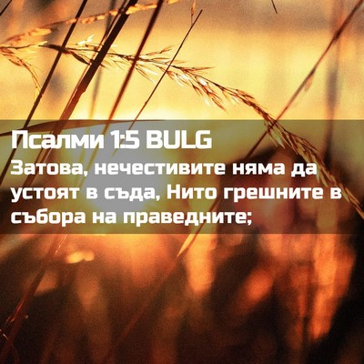 Picture 02 - Псалми 1:5 BULG - Затова, нечестивите няма - Bible Verse Picture