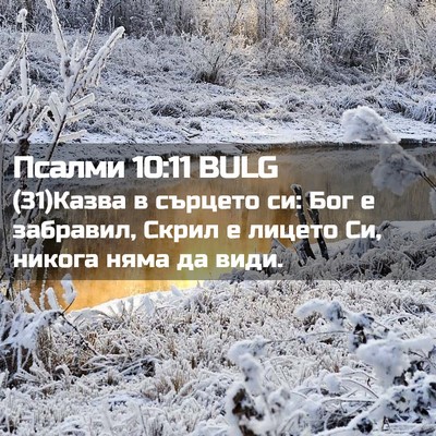 Picture 02 - Псалми 10:11 BULG - (31)Казва в сърцето си: Бог е - Bible Verse Picture