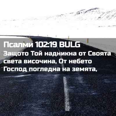 Picture 02 - Псалми 102:19 BULG - Защото Той надникна от - Bible Verse Picture