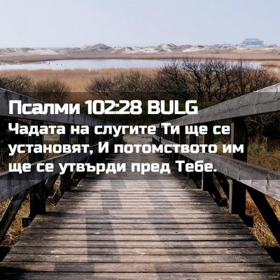 Picture 02 - Псалми 102:28 BULG - Чадата на слугите Ти ще се - Bible Verse Picture
