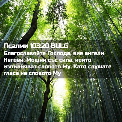 Picture 02 - Псалми 103:20 BULG - Благославяйте Господа, вие - Bible Verse Picture