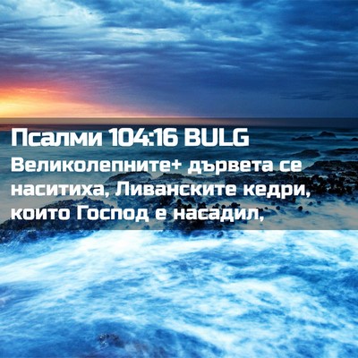 Picture 02 - Псалми 104:16 BULG - Великолепните+ дървета се - Bible Verse Picture