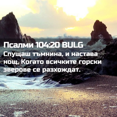 Picture 02 - Псалми 104:20 BULG - Спущаш тъмнина, и настава - Bible Verse Picture