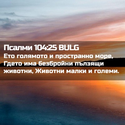 Picture 02 - Псалми 104:25 BULG - Ето голямото и пространно - Bible Verse Picture