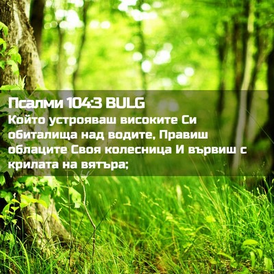 Picture 02 - Псалми 104:3 BULG - Който устрояваш високите - Bible Verse Picture