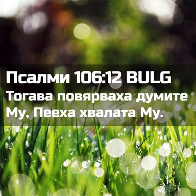 Picture 02 - Псалми 106:12 BULG - Тогава повярваха думите - Bible Verse Picture