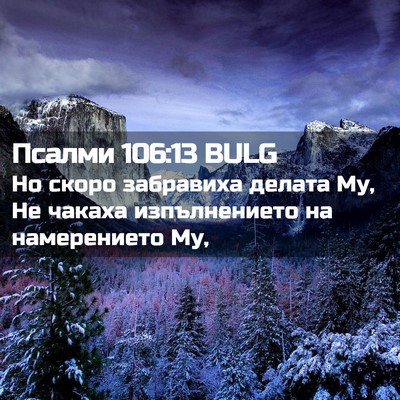 Picture 02 - Псалми 106:13 BULG - Но скоро забравиха делата - Bible Verse Picture