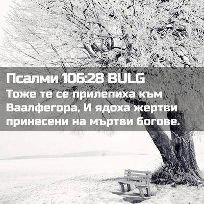 Picture 02 - Псалми 106:28 BULG - Тоже те се прилепиха към - Bible Verse Picture