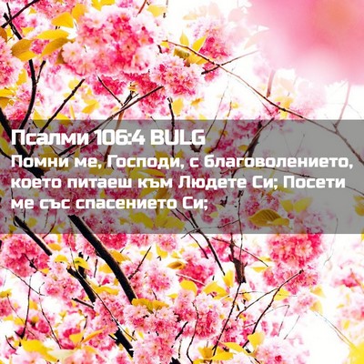 Picture 02 - Псалми 106:4 BULG - Помни ме, Господи, с - Bible Verse Picture