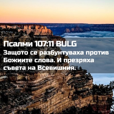 Picture 02 - Псалми 107:11 BULG - Защото се разбунтуваха - Bible Verse Picture
