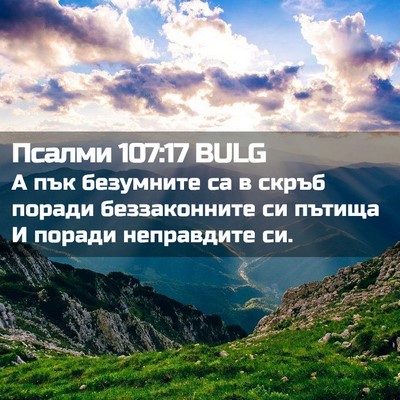 Picture 02 - Псалми 107:17 BULG - А пък безумните са в скръб - Bible Verse Picture