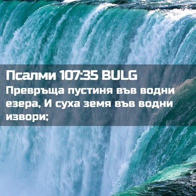 Picture 02 - Псалми 107:35 BULG - Превръща пустиня във водни - Bible Verse Picture