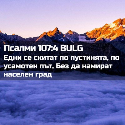 Picture 02 - Псалми 107:4 BULG - Едни се скитат по - Bible Verse Picture