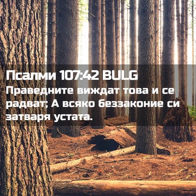 Picture 02 - Псалми 107:42 BULG - Праведните виждат това и - Bible Verse Picture