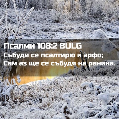 Picture 02 - Псалми 108:2 BULG - Събуди се псалтирю и арфо; - Bible Verse Picture