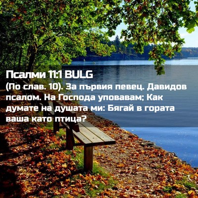 Picture 02 - Псалми 11:1 BULG - (По слав. 10). За първия - Bible Verse Picture