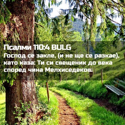 Picture 02 - Псалми 110:4 BULG - Господ се закле, (и не ще се - Bible Verse Picture