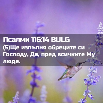 Picture 02 - Псалми 116:14 BULG - (5)Ще изпълня обреците си - Bible Verse Picture