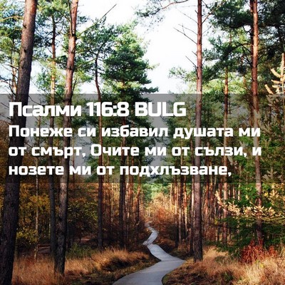 Picture 02 - Псалми 116:8 BULG - Понеже си избавил душата - Bible Verse Picture