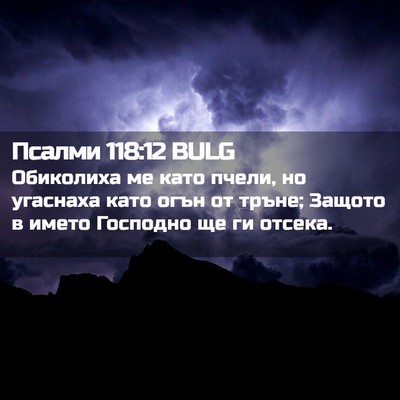 Picture 02 - Псалми 118:12 BULG - Обиколиха ме като пчели, но - Bible Verse Picture