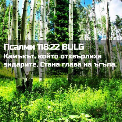Picture 02 - Псалми 118:22 BULG - Камъкът, който отхвърлиха - Bible Verse Picture