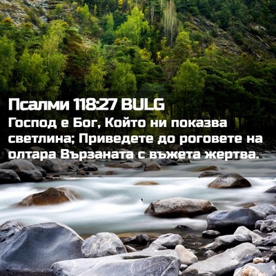 Picture 02 - Псалми 118:27 BULG - Господ е Бог, Който ни - Bible Verse Picture