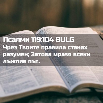 Picture 02 - Псалми 119:104 BULG - Чрез Твоите правила станах - Bible Verse Picture