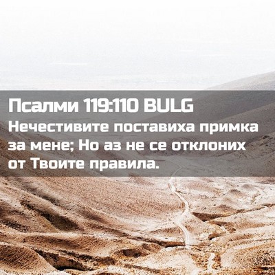 Picture 02 - Псалми 119:110 BULG - Нечестивите поставиха - Bible Verse Picture