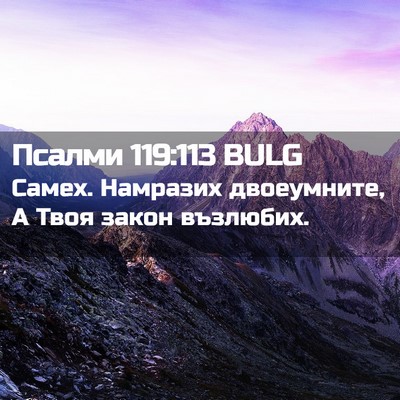 Picture 02 - Псалми 119:113 BULG - Самех. Намразих - Bible Verse Picture