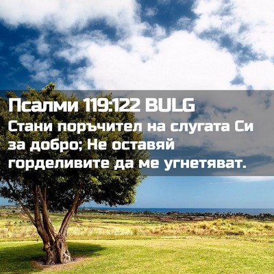 Picture 02 - Псалми 119:122 BULG - Стани поръчител на слугата - Bible Verse Picture