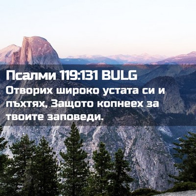 Picture 02 - Псалми 119:131 BULG - Отворих широко устата си и - Bible Verse Picture