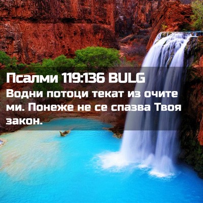 Picture 02 - Псалми 119:136 BULG - Водни потоци текат из - Bible Verse Picture