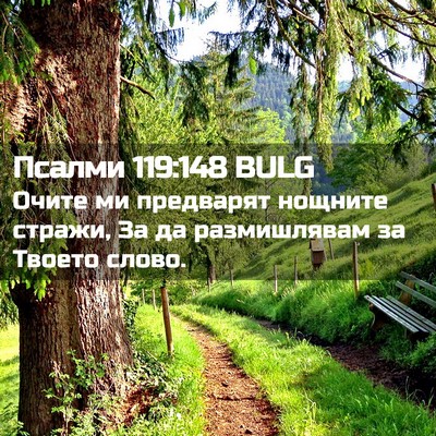 Picture 02 - Псалми 119:148 BULG - Очите ми предварят нощните - Bible Verse Picture