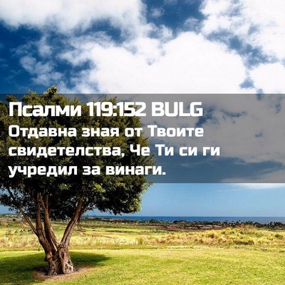 Picture 02 - Псалми 119:152 BULG - Отдавна зная от Твоите - Bible Verse Picture
