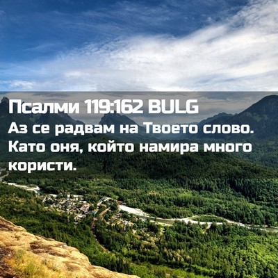 Picture 02 - Псалми 119:162 BULG - Аз се радвам на Твоето - Bible Verse Picture