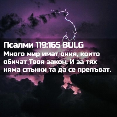 Picture 02 - Псалми 119:165 BULG - Много мир имат ония, които - Bible Verse Picture