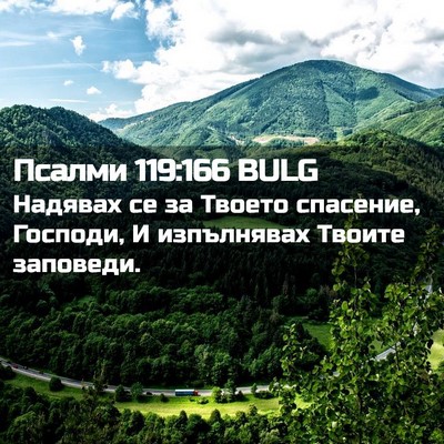 Picture 02 - Псалми 119:166 BULG - Надявах се за Твоето - Bible Verse Picture