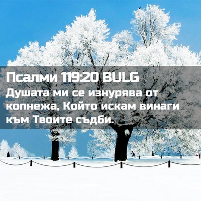 Picture 02 - Псалми 119:20 BULG - Душата ми се изнурява от - Bible Verse Picture