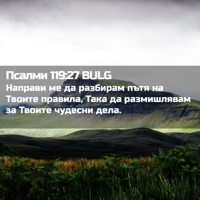 Picture 02 - Псалми 119:27 BULG - Направи ме да разбирам - Bible Verse Picture