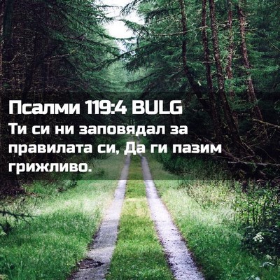 Picture 02 - Псалми 119:4 BULG - Ти си ни заповядал за - Bible Verse Picture