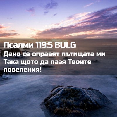 Picture 02 - Псалми 119:5 BULG - Дано се оправят пътищата - Bible Verse Picture