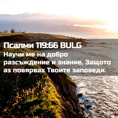 Picture 02 - Псалми 119:66 BULG - Научи ме на добро - Bible Verse Picture